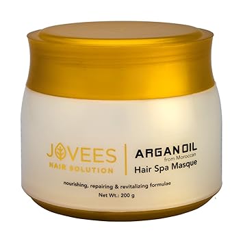 Jovees Herbal Argan Oil Hair Spa Mask for Dry and Fizzy Hair | Controls Hairfall and Repairs Damaged Hair | Rich in Moroccon Argan Oil and Jojoba Oil | For Women/Men | 200GM