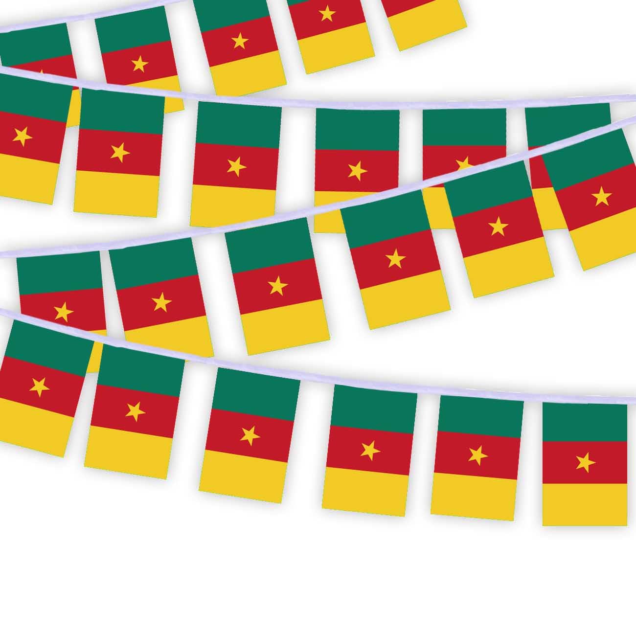 30 PCS Cameroon Flag String,32 FT Cameroonian Decor Bunting,Decoration Banner for Outdoor Indoor Patio Yard Decor — image 1