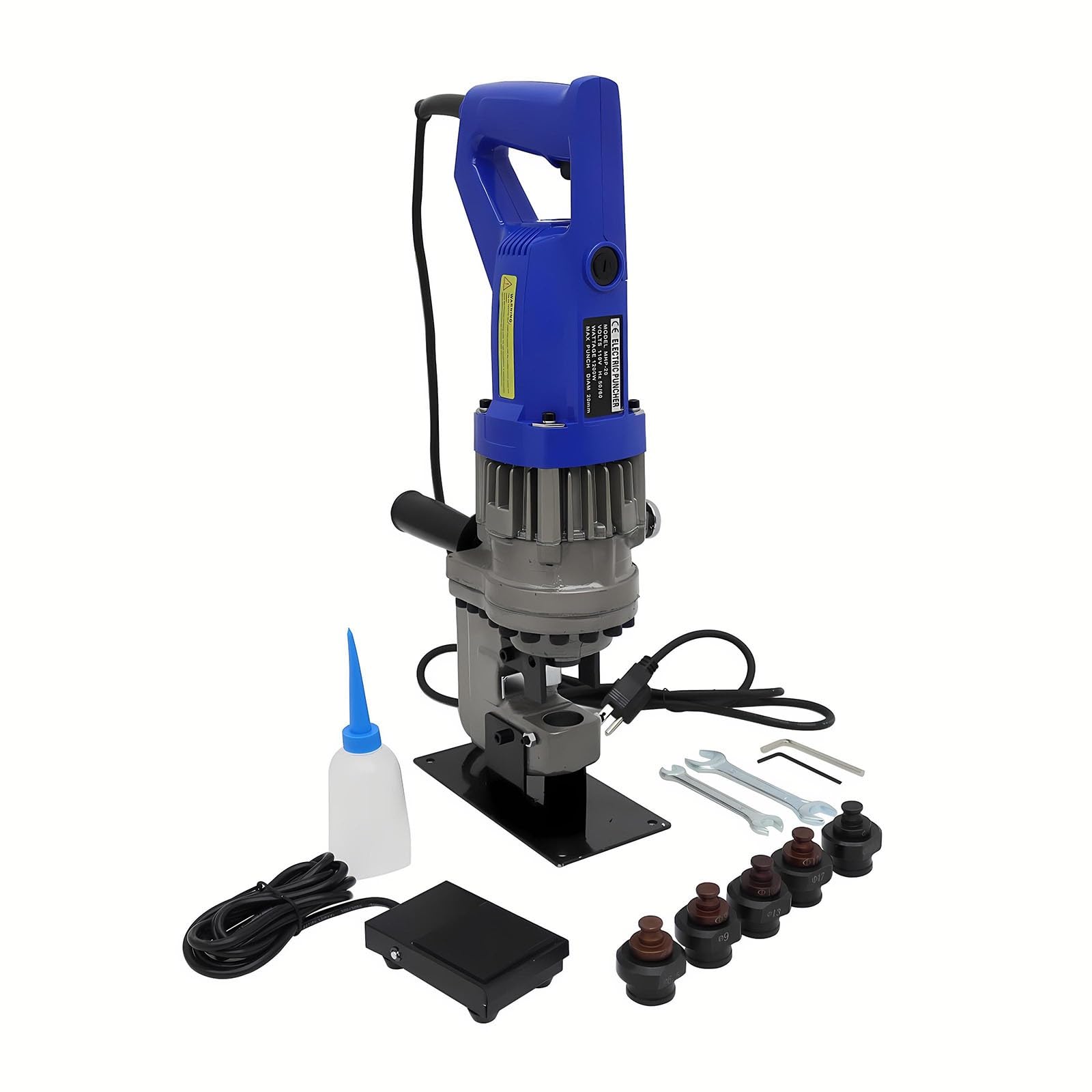 Punzonadora Hidráulica Reforzada 10T | Perforadora Hidráulica Eléctrica 2200W | Taladro Portátil para Placas de Metal y Ángulos de Acero