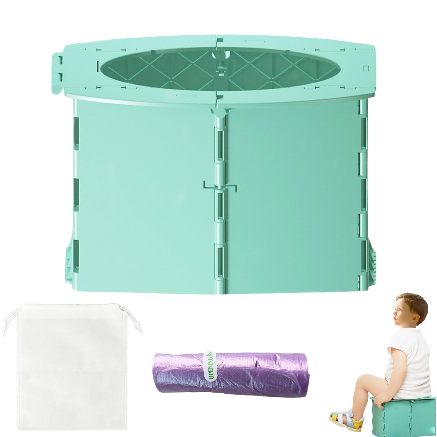 Pot de toilette portable pour enfants - Pot de voyage pliable pour enfants - Convient pour l'intérieur et l'extérieur