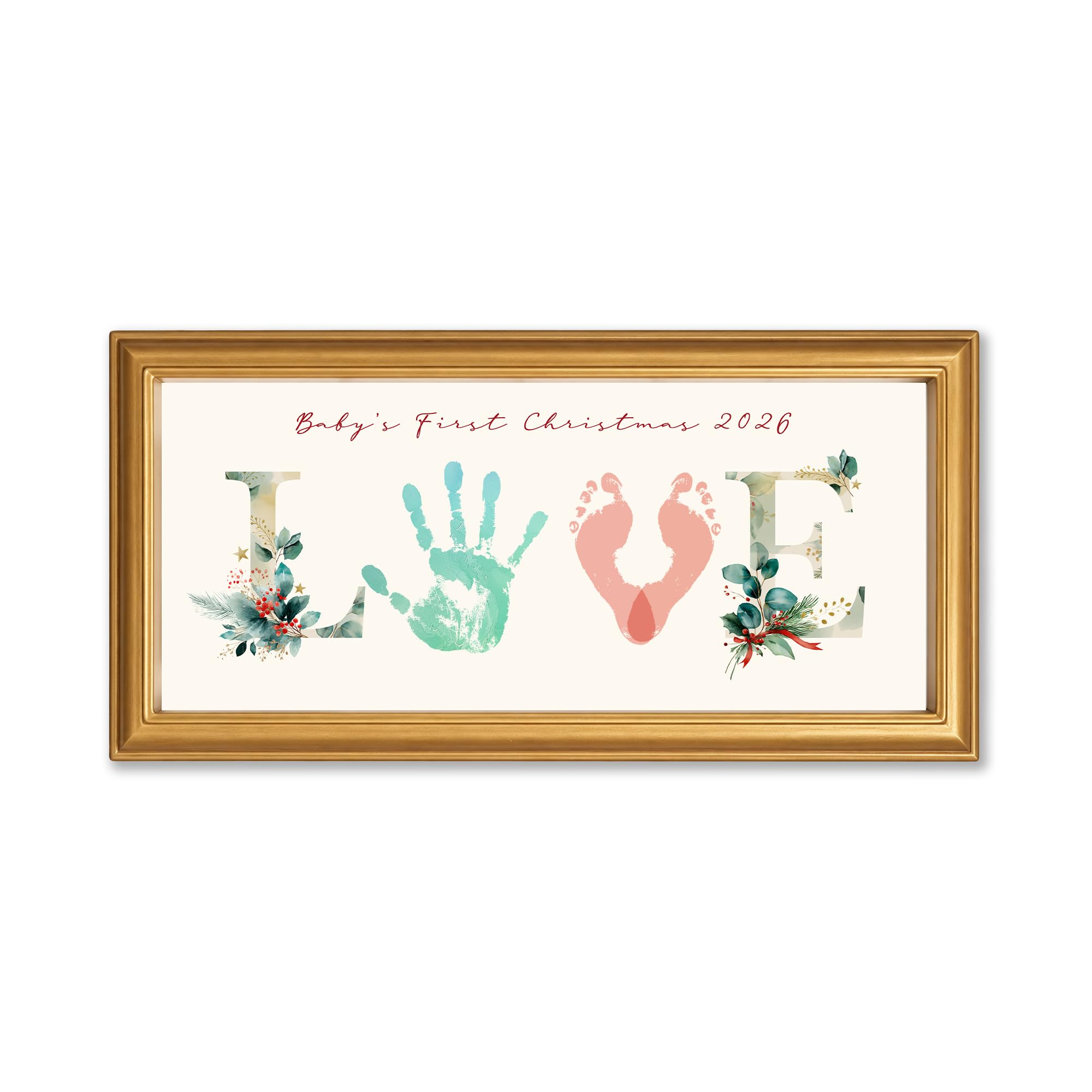 TwoDays Baby First Christmas Kit d'empreintes de main Doré