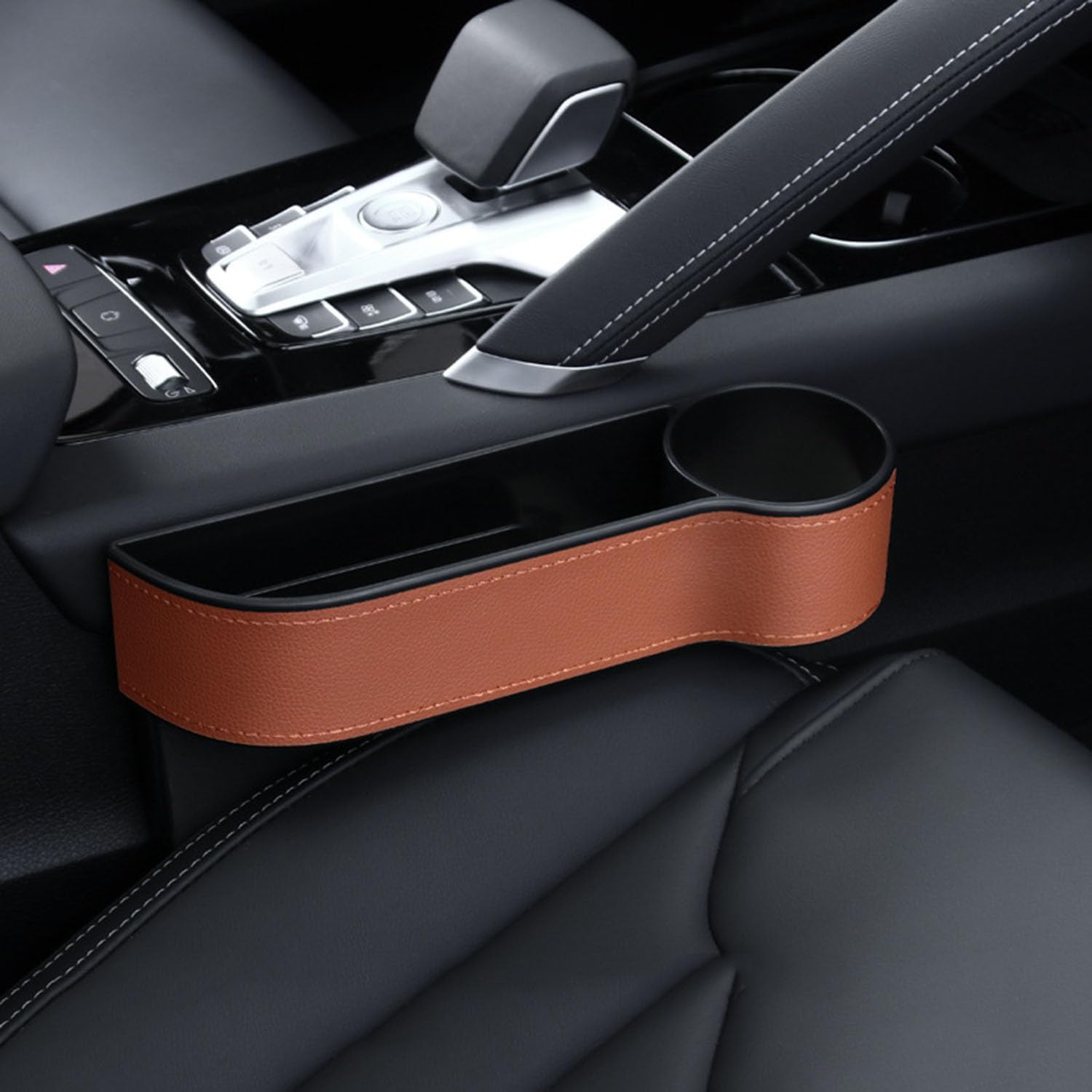 Multifunctional Car Cup Holder Storage Box for Morris Garage MG6 SW 2010-2022, Brown A