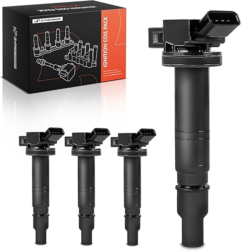 A-Premium Juego de 4 bobinas de encendido compatibles con Toyota 4Runner 2010 L4 2.7L, Camry 2006-2011 L4 2.4L, Corolla 2009-2010 L4 2.4L, Tacoma