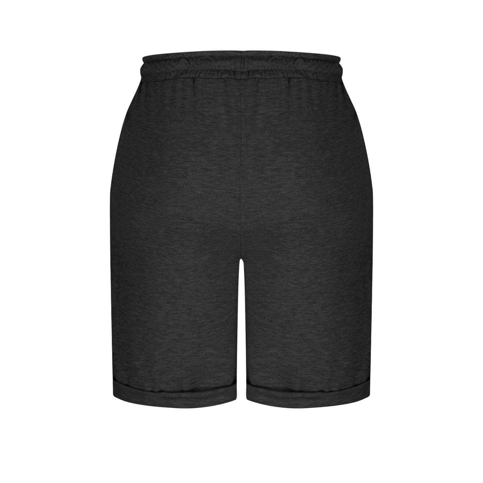 Women's Casual Pants Soft Comfortable Loose Fit Mid Waist Elastic Waistband Pure Color Wear for Daily Wear (Black, XXL)