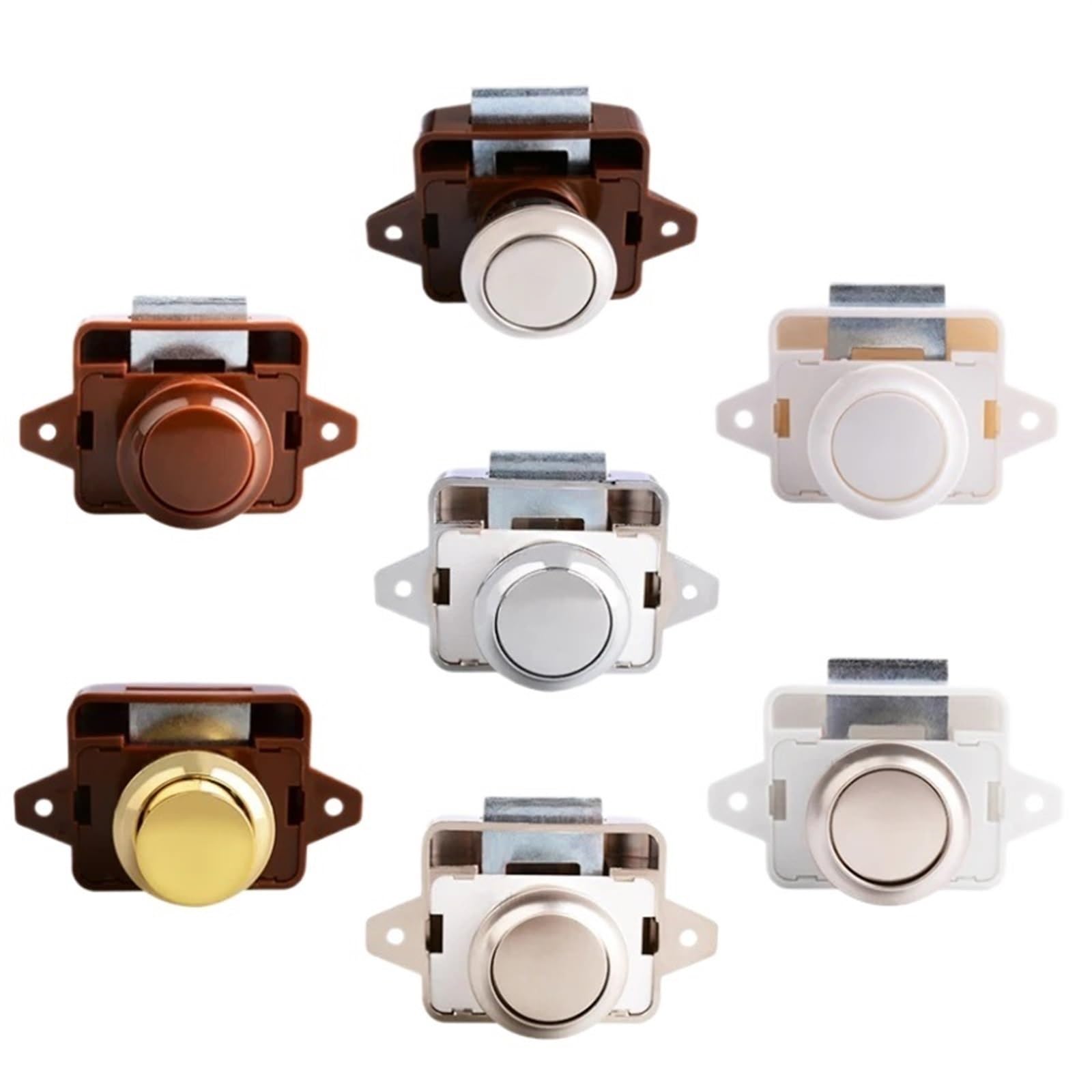 Diameter 26mm Mini White Push Catch Push Latch RV Caravan Motorhome Boat Yacht Push Lock ZS02 1Pcs(1 pcs BN)