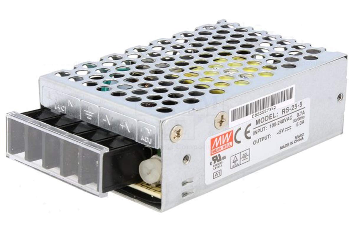 MEAN WELL RS-25-5 Power Supplies ac-dc RS-25 Series 25 W Single Output 5 V AC/DC Switching Power Supply - 1 item(s)