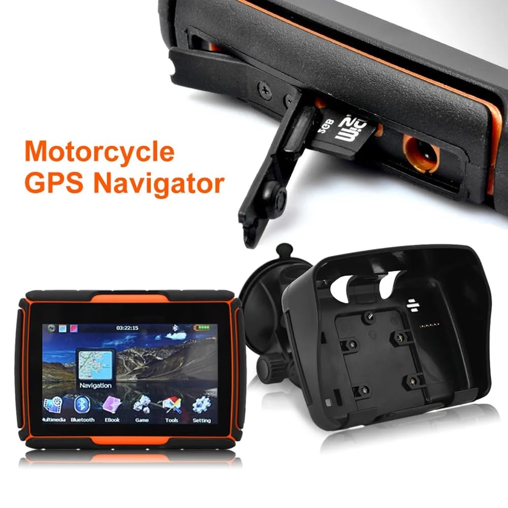 Navegación GPS For Motocicleta De 4,3 Pulgadas, Diseño Resistente A Prueba De Agua IPX7, Soporte De Sistema Multilingüe, For Condiciones Climáticas Adversas