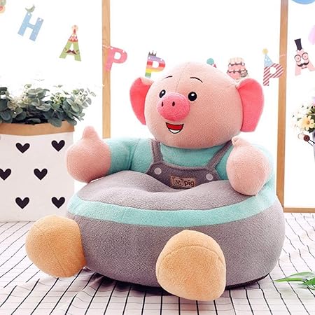 Amazon ベビーソファー ぬいぐるみチェア 子供用ソファー 可愛い ブタ ソフト ふわふわ 豚 安定感 お食事 ベビーグッズ ギフト 装飾り 男女兼用 プレゼント キッズ 背もたれ 5ヶ月 １8ヶ月 赤ちゃん椅子 ぬいぐるみ おもちゃ