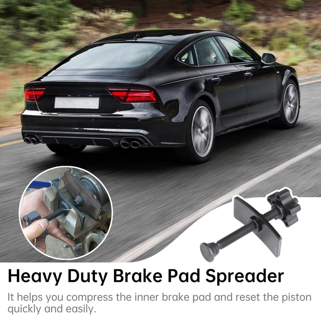 Brake Pad Spreader for Heavy Duty Use, Swivel Brake Piston Separator, Adjustable Brake Repair Tool for Caliper Reset and Pad Compression