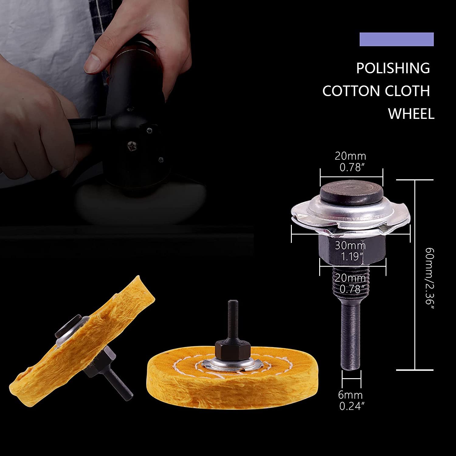 Buffing Wheels Kit - 8 Pcs Polishing Tool -3
