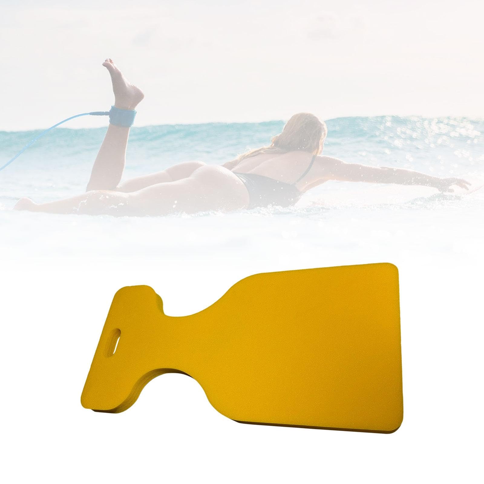 Bouée Aquatique en Forme de Selle, Jouet Aquatique pour Adultes, Aide à La Natation, Flotteur Insubmersible pour Piscine, Planche de Natation pour ADU, Jaune