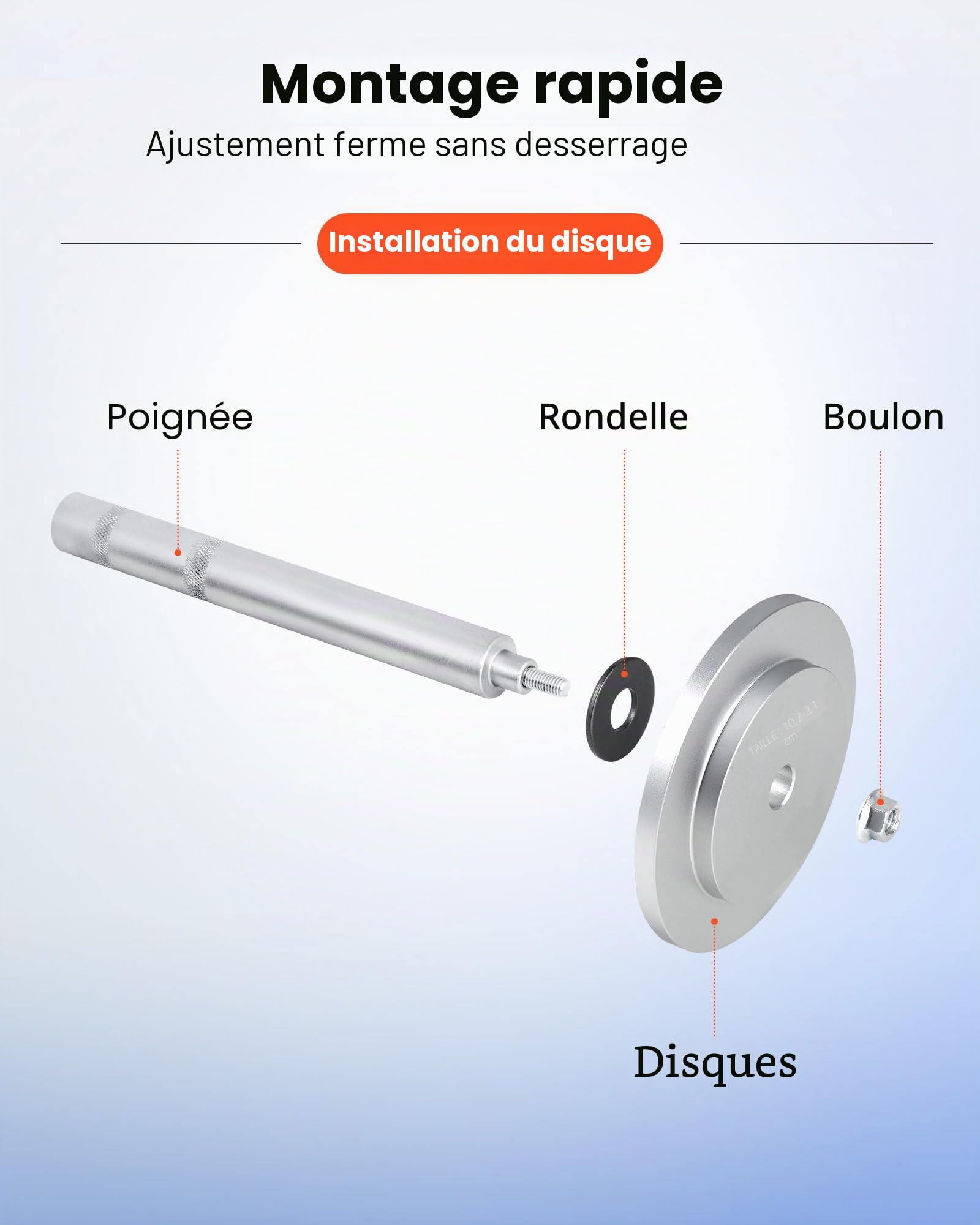 VEVOR Kit de Presse à Roulements 7 Pièces, Coffret d’Outils de Démontage et de Montage de Bagues et Joints de Roulements, avec 5 Bagues, Axes de Poignée et Rallonge, pour Entretien Automobile