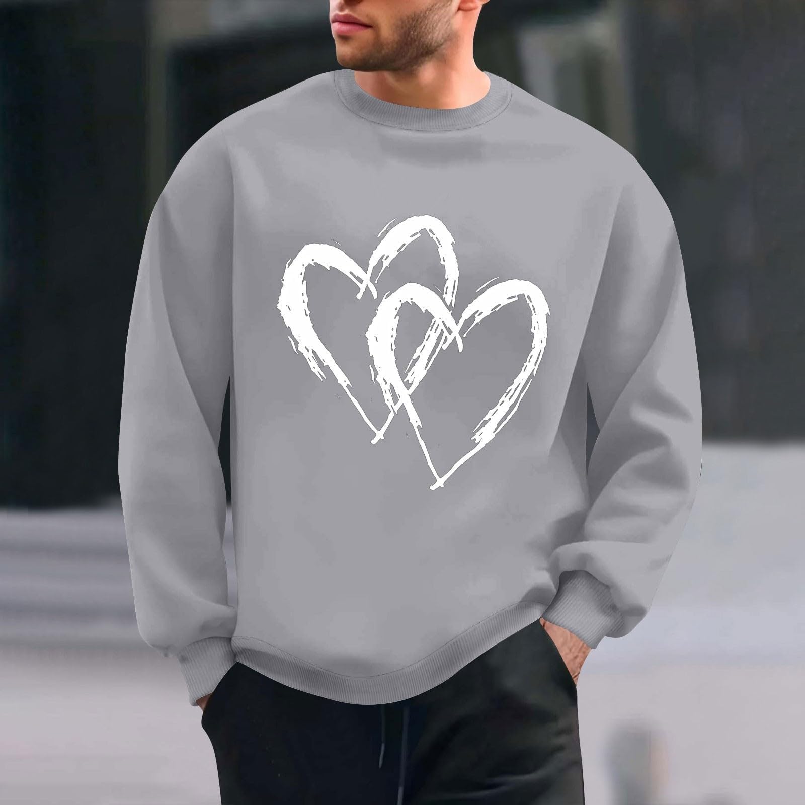 Sudaderas con Capucha Corta Men's Casual Fashionable Loose and Trendy 3D Printed Hooded Round Neck Sweatshirt Ciclismo Hombre Camisa Manga Larga Chaquetas Cortavientos Running Clothing