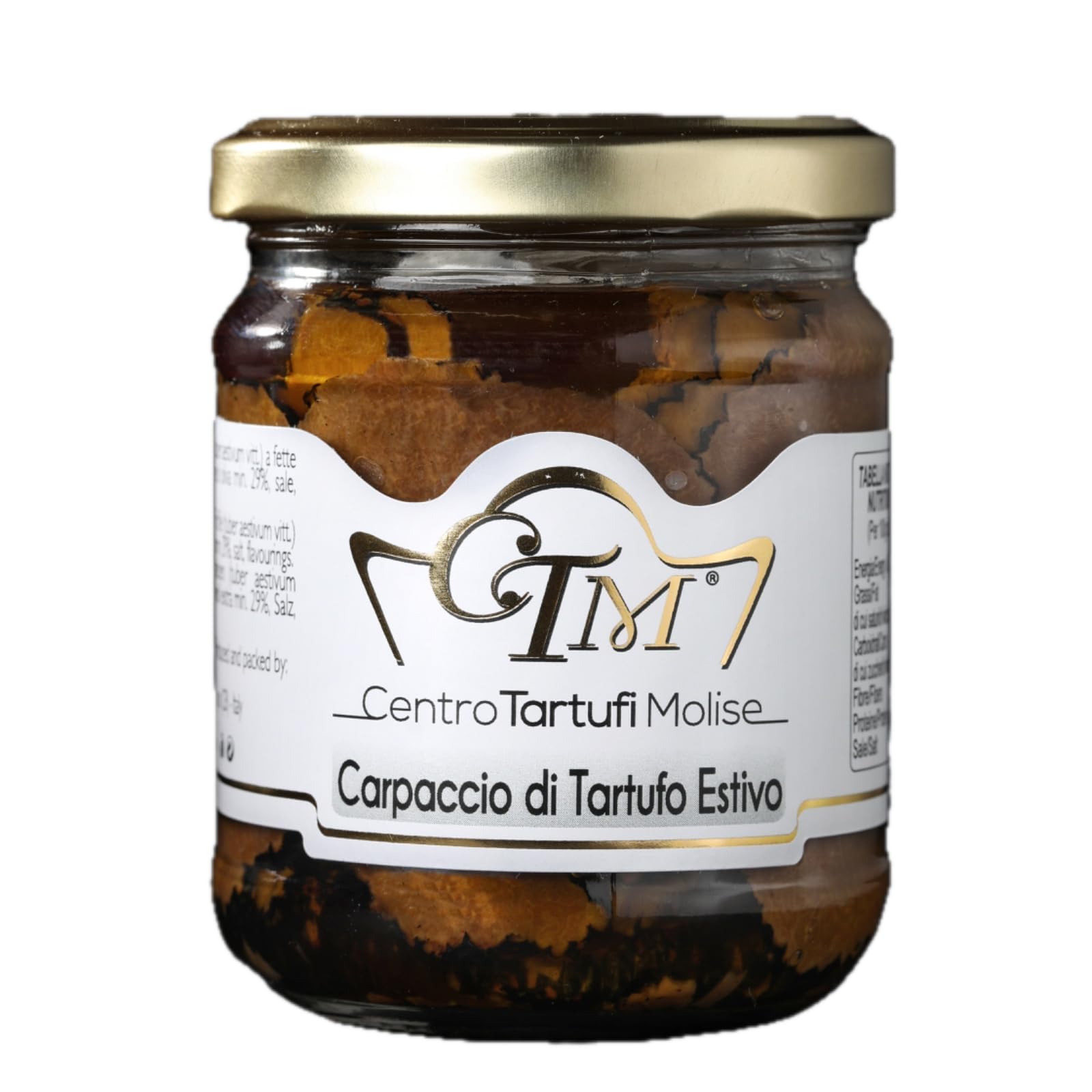 Tartufo - Carpaccio di Tartufo Nero 120 Gr - Fette Carpaccio di Pregiato Tartufo Nero "Tuber Aestivum" - 70% Tartufo Fresco e 29% Olio EVO - 100% Made in Italy, Eccellenza Culinaria Italiana