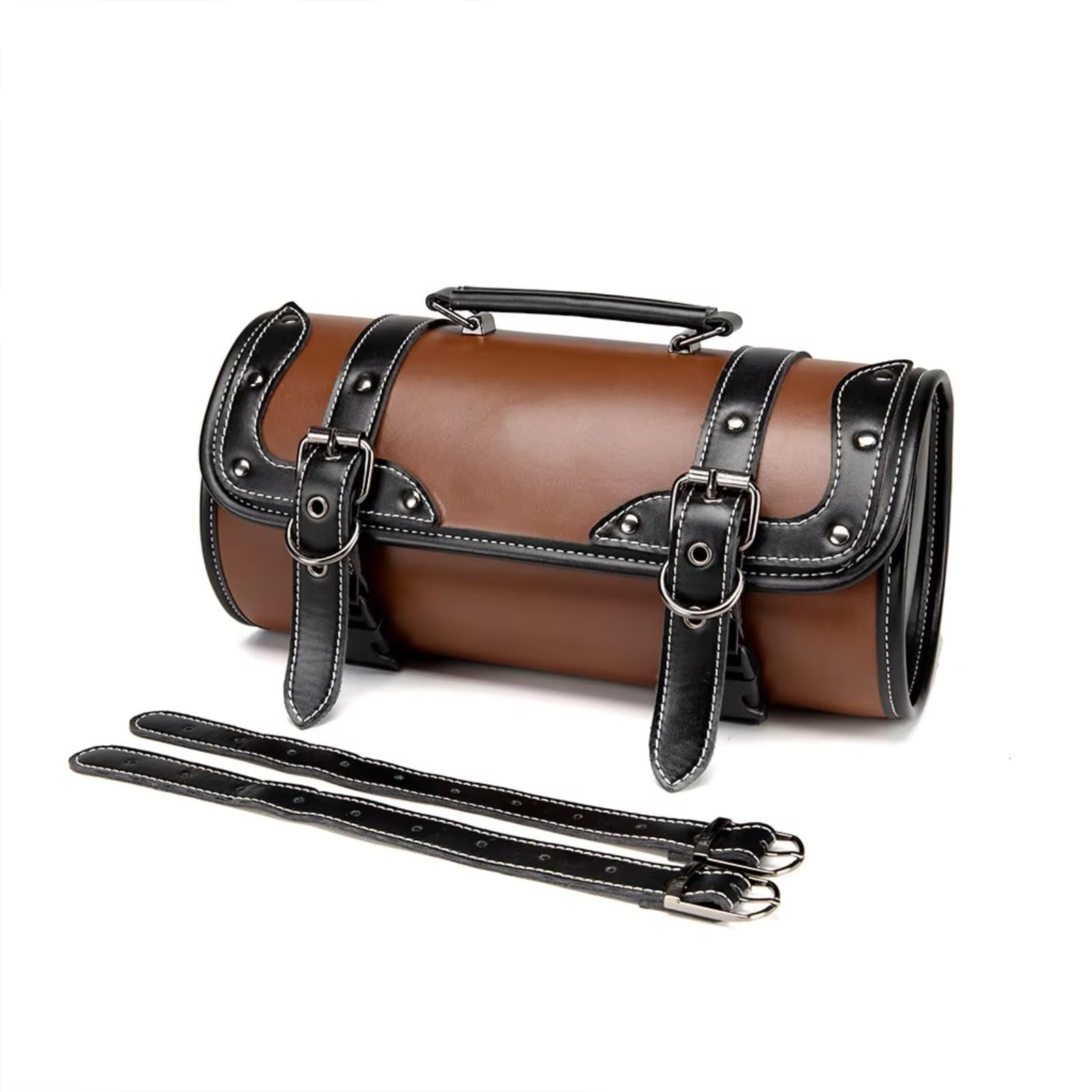 Compatibile Con Suzuki 1 Pz Borsa Laterale Moto Manubrio Anteriore Impermeabile In PU Riporre Accessori Parti Ricambio Sacche Moto(Brown)