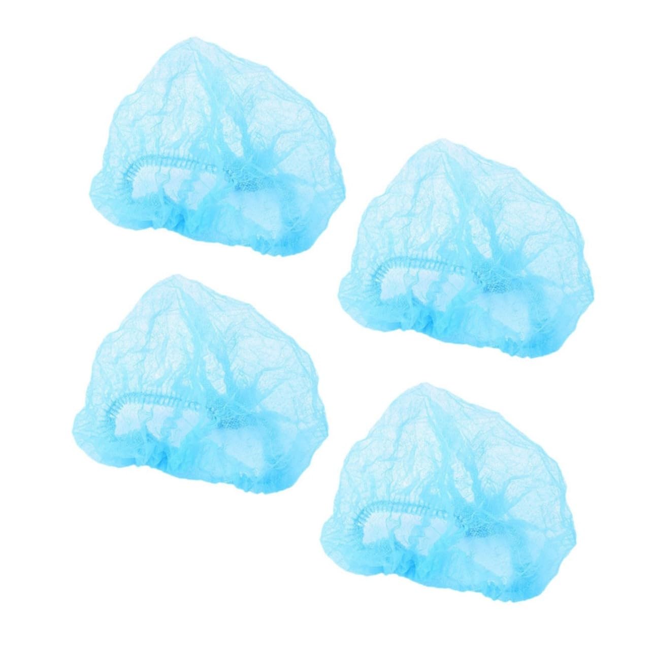 20pezzi Cuffie Monouso in Non Elasticizzato Per Pulizia Del Trucco e Doccia Design Facile Da Riporre Colore Blu