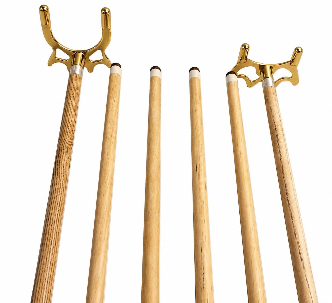John West Billard Set mit Wandhalterung, 4 Queues 145 cm, 2 Brückenqueues | Queuehalter für 6 Queues, Zweiteilige Billardqueues, Pool Billard Zubehör Set