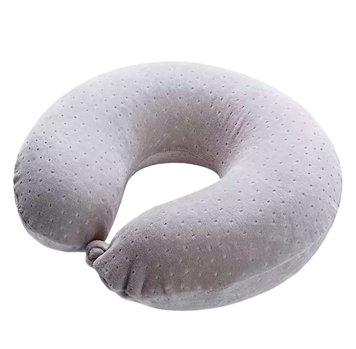 Cojín De Viaje Avión Almohada De Viaje Látex Almohadas Algodón para El Cuello para Avión Coche Tren Oficina(Grey)