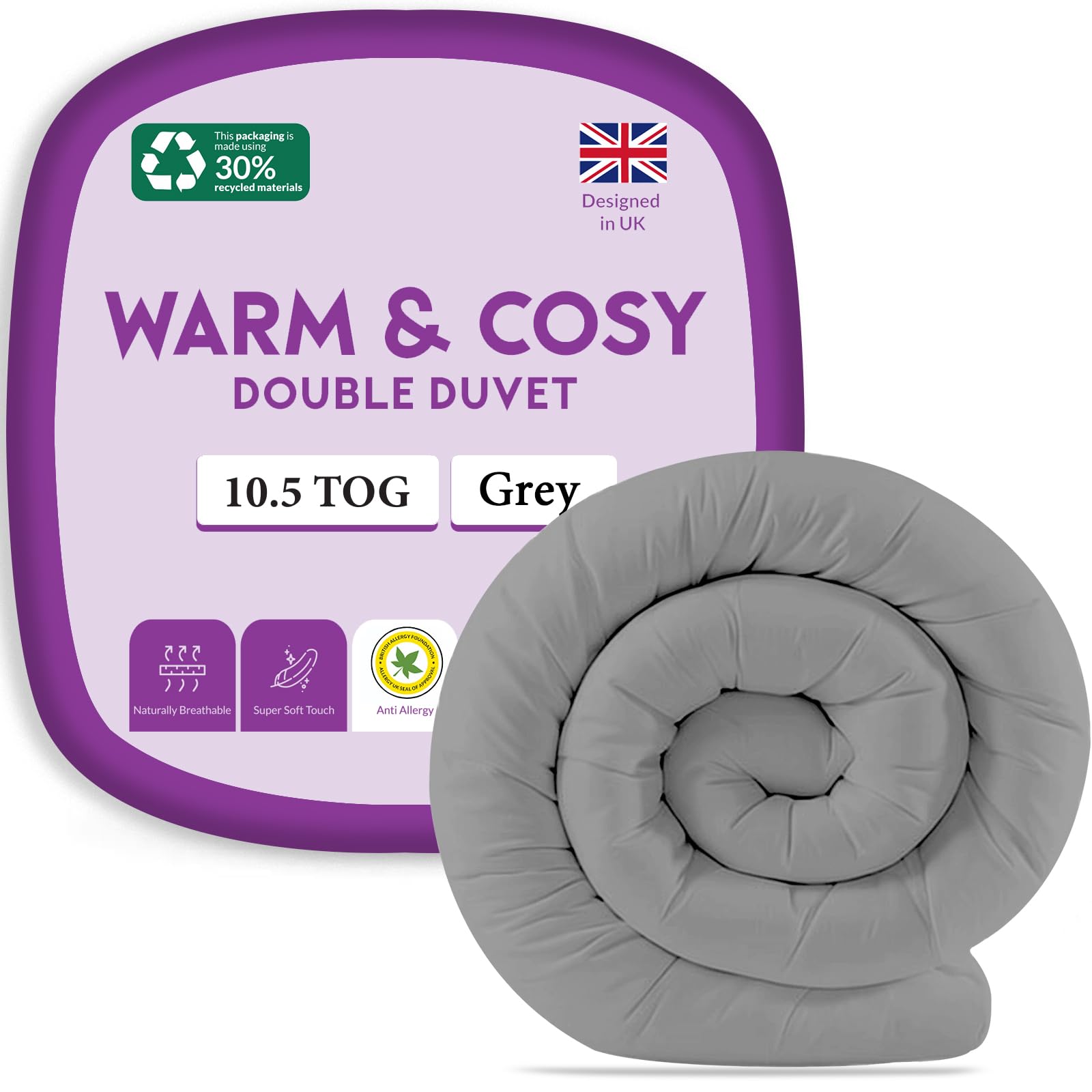 Pamposh Anti Allergy Single Duvet 10.5 Tog - Premium Microfiber Coverless Duvet Single - S...