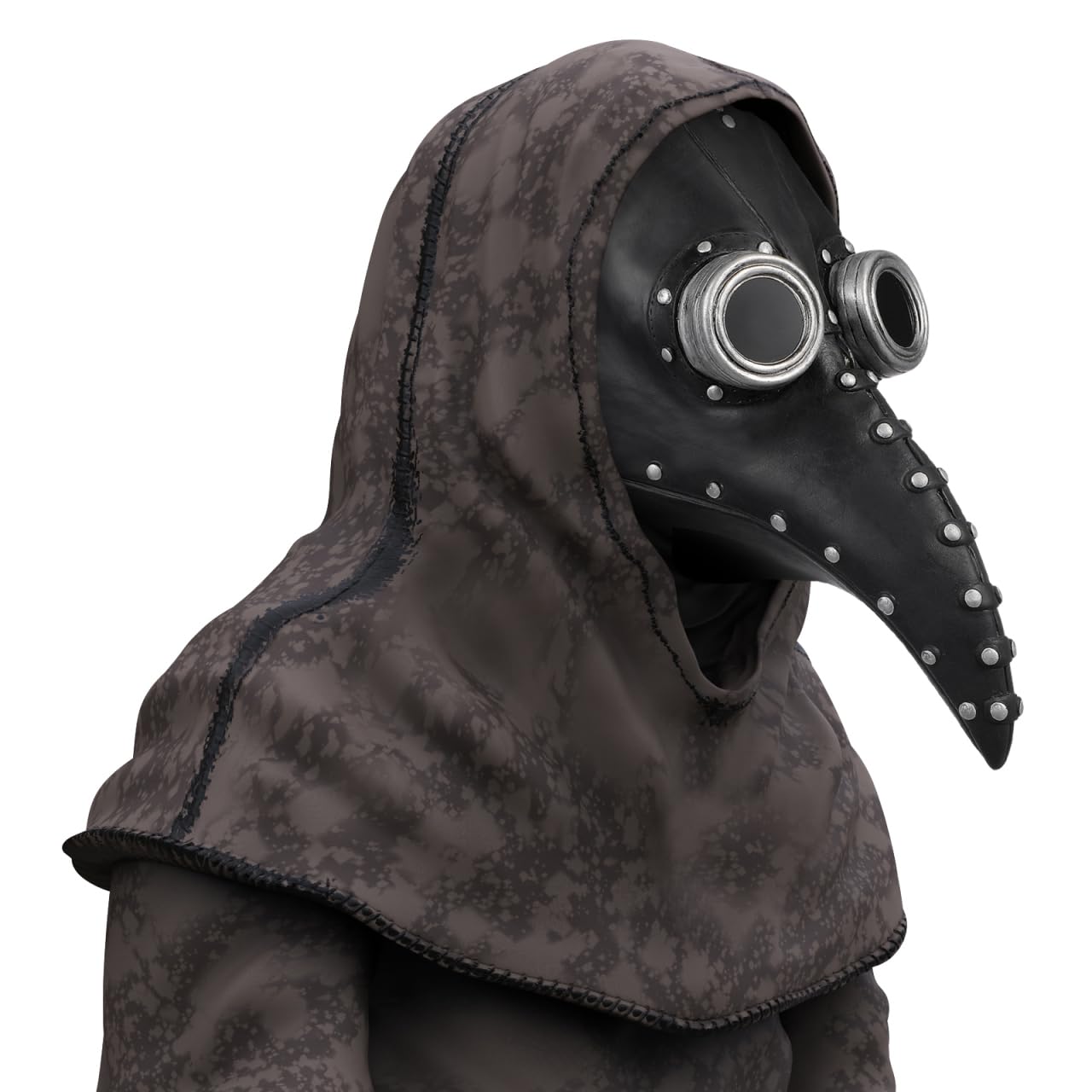 YARNOW Halloween Beak Mask Pu Leather Steampunk Plague Doctor Mask with Silver Studs for Adults Creative Party for Costume Festival Cosplay and Dance Events - Image 3