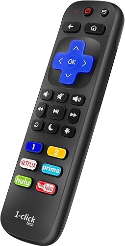 Control remoto + cubierta Control remoto IKUTV de 1 clic para televisores Roku TCLHisenseONNSanyo, etc. y Roku Players Express Premiere Ultra 2 en 1