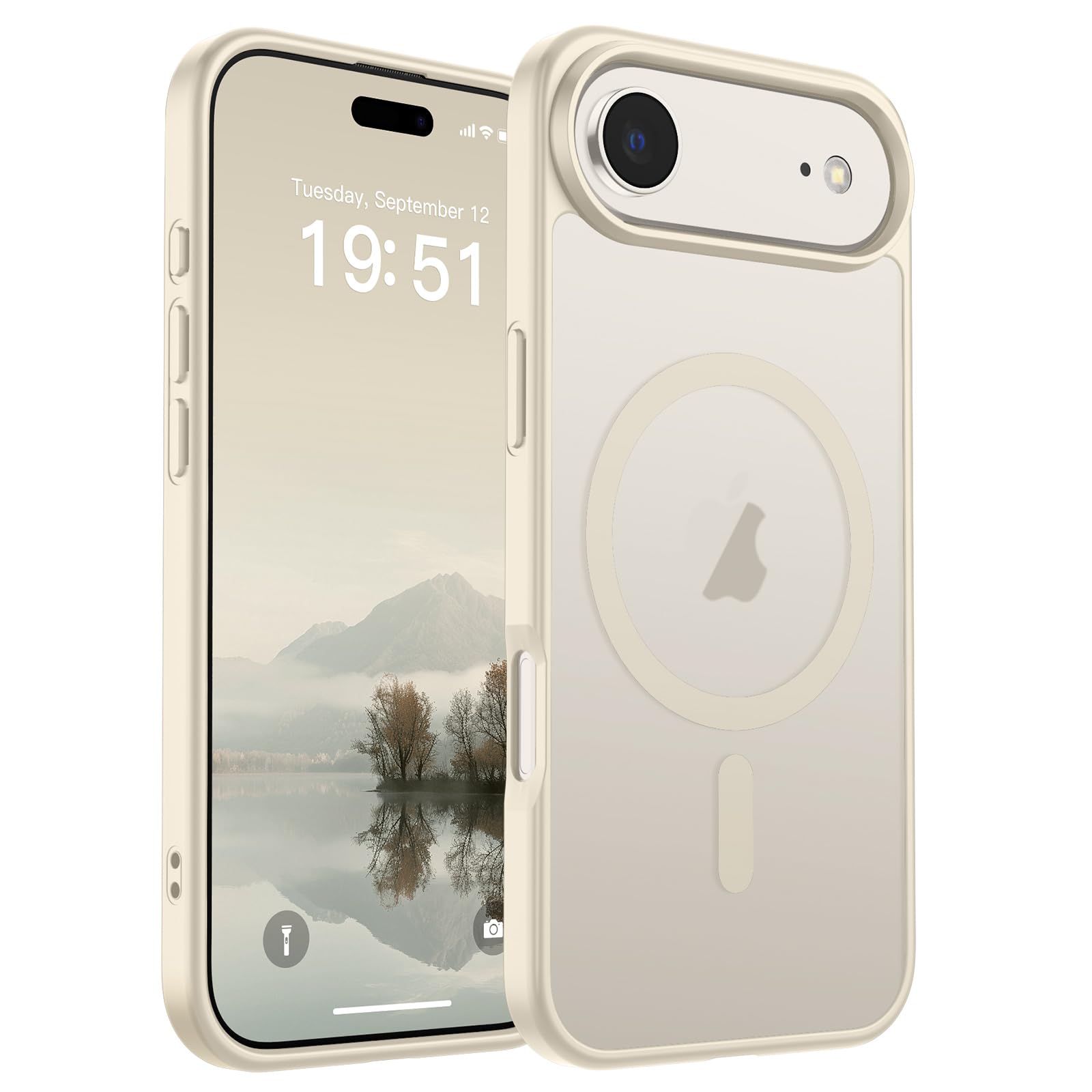 SUPFINE Magnetic for iPhone Air Case Antique White | (Compatible with MagSafe)(Military Grade Drop Protection)Shockproof Translucent Matte Phone Cover