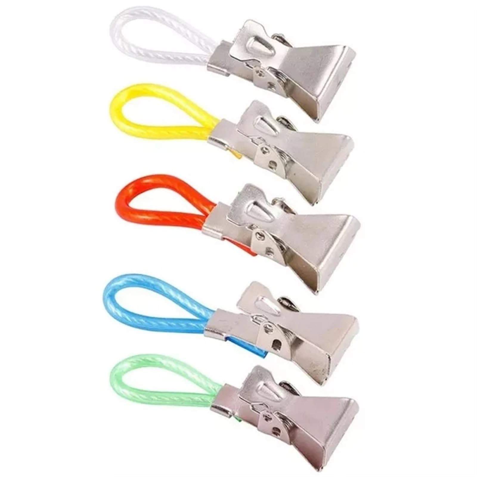 ZGUOUZANTYE Multipurpose Clips, 100pcs Clothes Pegs Stainless Steel Clothespins Colorful Laundry Tea Towel Hanging Clips Loops Kitchen Bathroom(Red)