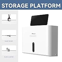 Vista 7 de Dispensador de toallas de papel para montaje en pared, adhesivo sin perforación, multipliegue, triple pliegue C, dispensador comercial de toallas