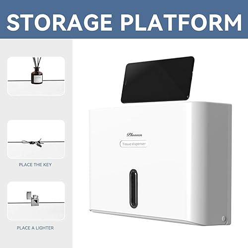 Miniatura 7 de Dispensador de toallas de papel para montaje en pared, adhesivo sin perforación, multipliegue, triple pliegue C, dispensador comercial de toallas de