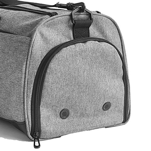 DAVID.ANN Travel Duffel Bag, Large Weekender Bag With Shoes Compartment Packable Duffle Bag For Men Women (Grey)