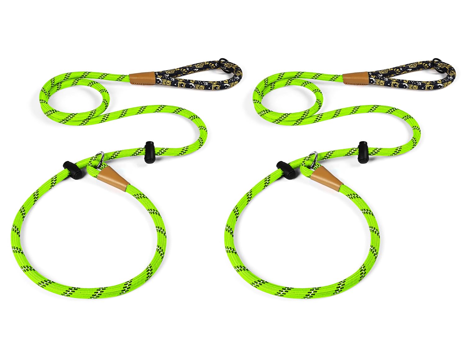 lynxking Slip Lead Dog Leash Reflective, Heavy Duty Comfortable Strong Rope for Large Medium Small Dogs No Pull Pet Training (Light Green, 2PCS Large