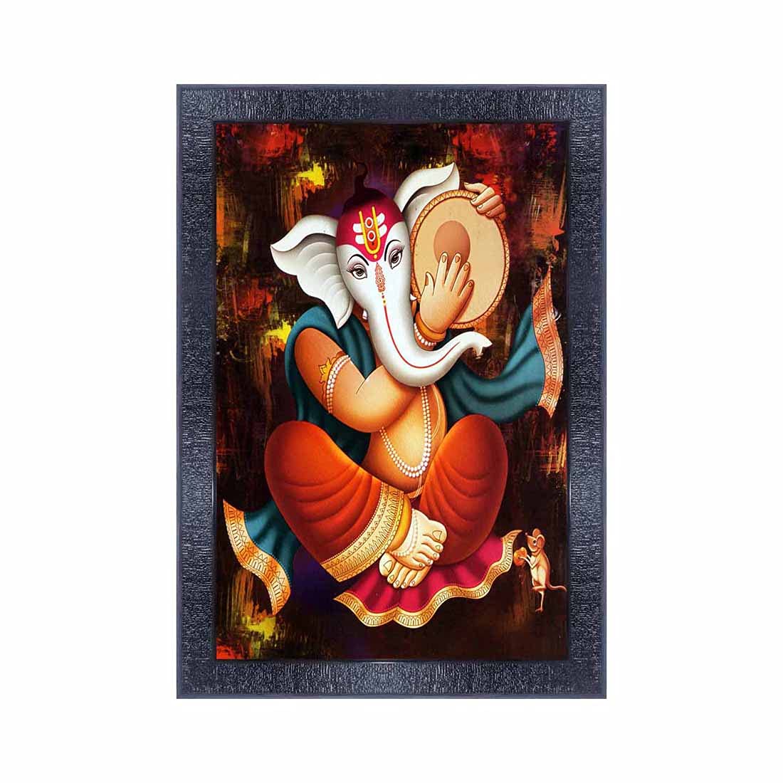 pnf Ganesh Wall Painting Synthetic frame-4681(10 * 14inch,Multicolour,Synthetic)