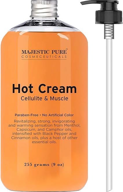Majestic Pure Anti Cellulite Cream 87 Organic Fat Burner Cream 9 Oz Tight Muscles Joint And Muscle Pain Natural Cellulite Treatment Soothes Relaxes And Tightens Skin Amazon Co Uk Beauty
