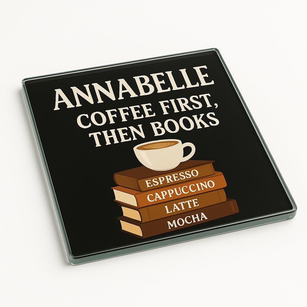 The Plum Penguin Brewed Bibliophile Personalised Acrylic Coaster Gift For Book Lovers And Coffee Lovers - Unique Design With Whimsical Text