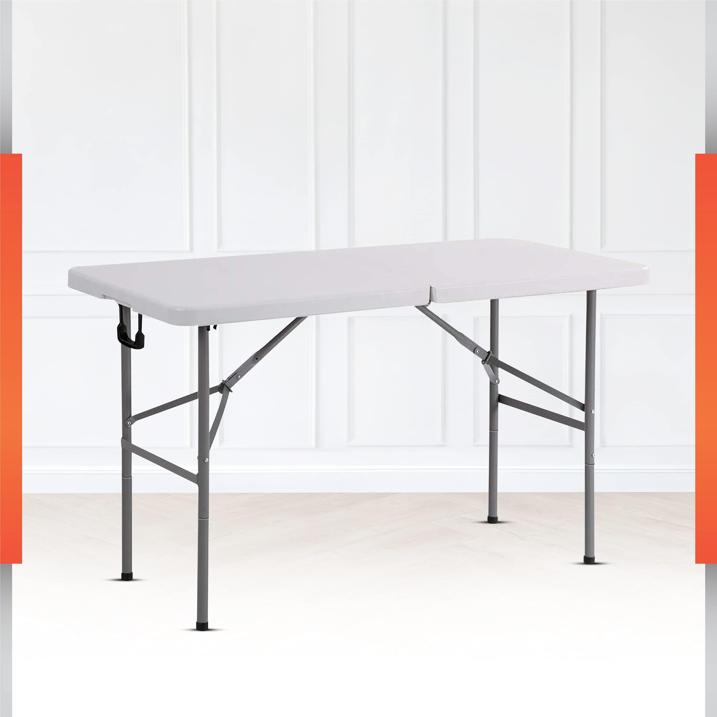 Urbancart Durable Heavy-Duty Plastic Portable Abs Patio Folding Table with Carrying Handle for Indoor, Outdoor, Picnic, Party, Camping (48 * 24 Inch) (Multi-Coloured)