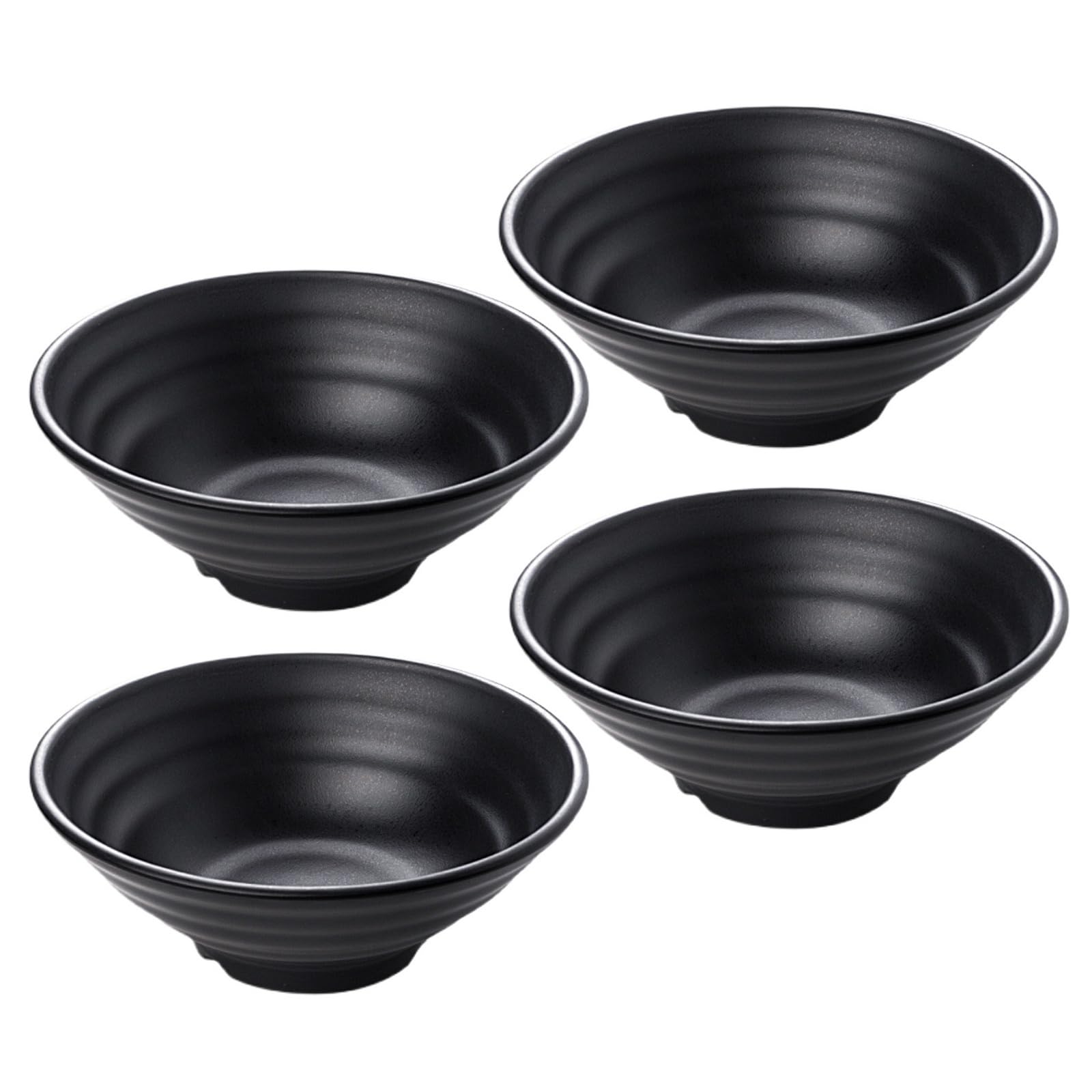 Generisch Set of 6 Dip and Snack Bowls Made of Shatterproof Plastic (Black)