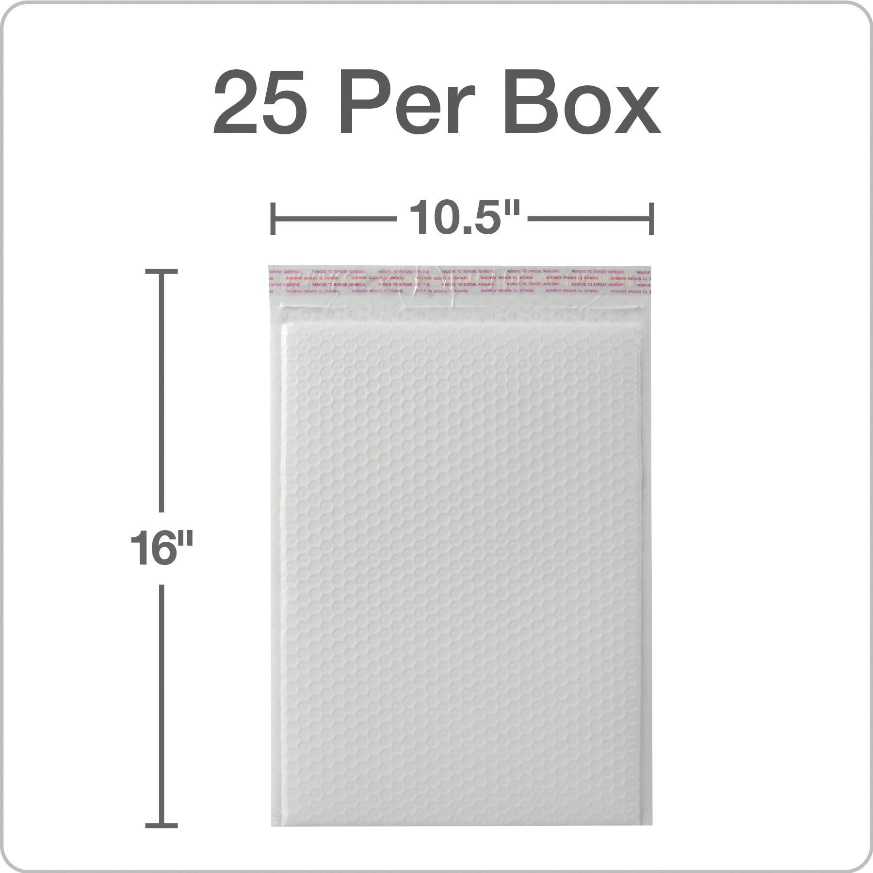 Quality Park Sobres grandes de burbujas, 10.5 x 16 pulgadas, sobres de polietileno blanco, sobres acolchados, resistentes al agua, cierre autoadhesivo, 25 por caja (QUA85925)