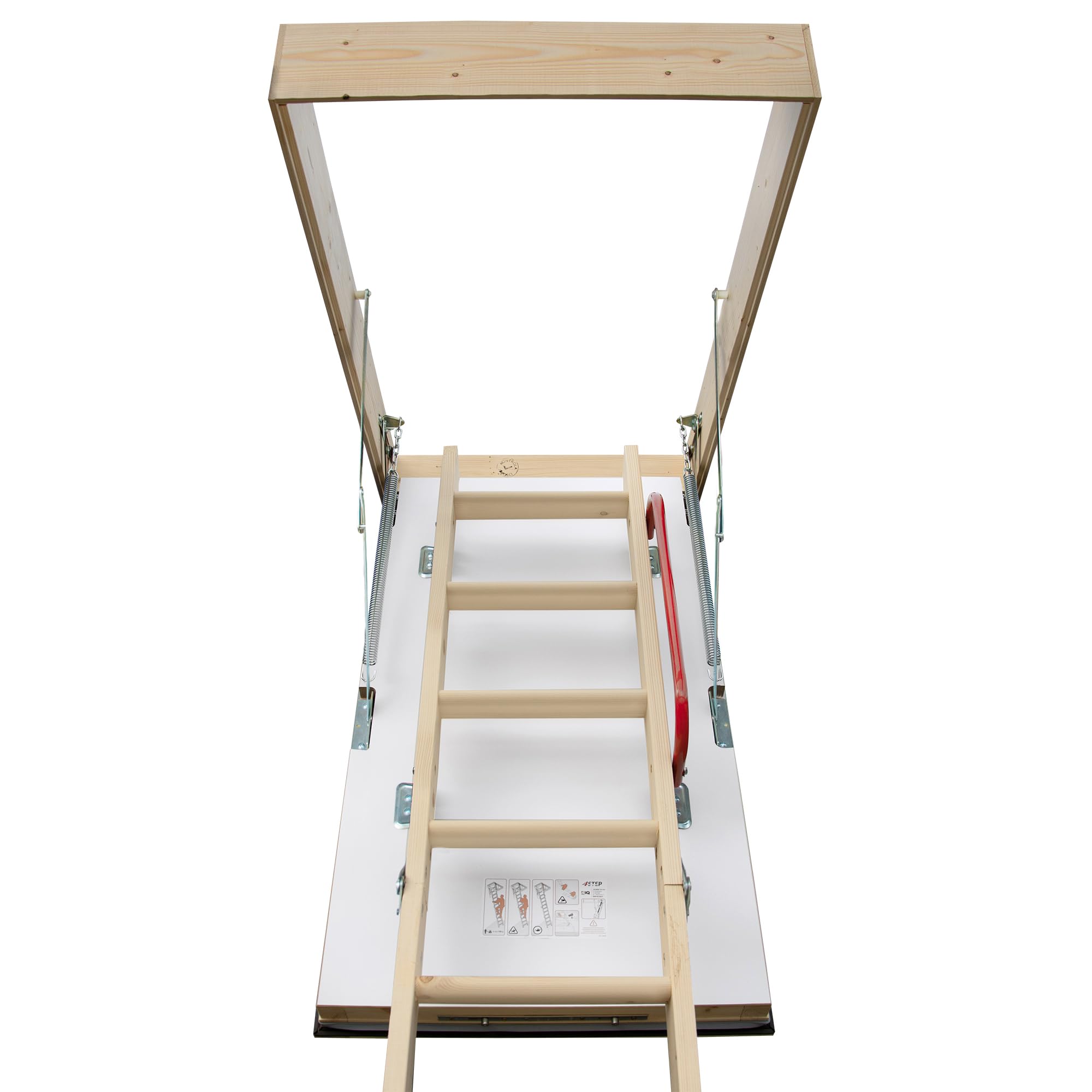 4IQ Dachbodentreppe 120x80 cm - Bodentreppe Gedämmt - U-Wert 0,44 - Raumhöhe bis 280 cm - Inkl. Handlauf 75 cm