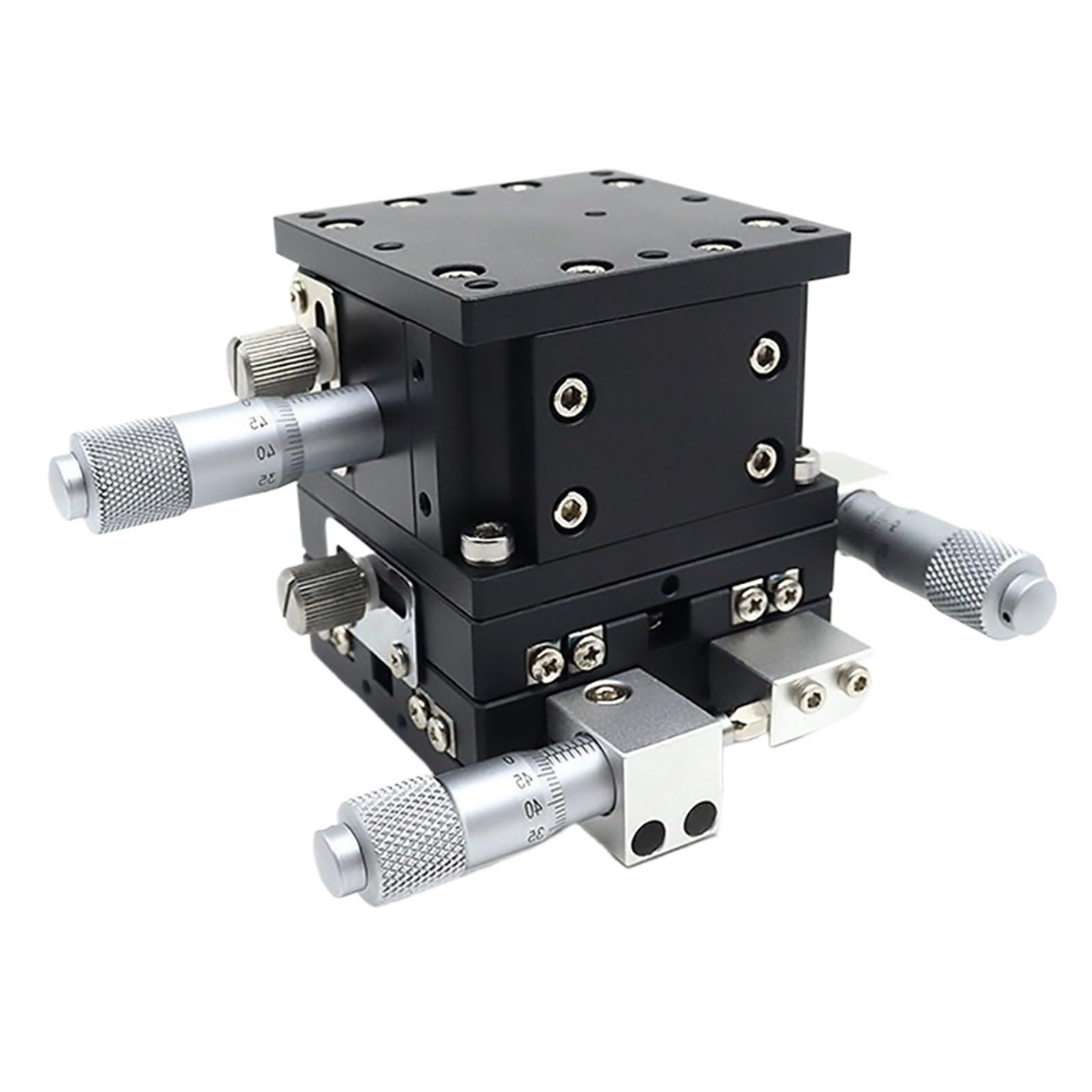 Oś XYZ 80 * 80 mm LD80-L-2 Stół przesuwny Platforma z ręcznym przesuwem Precyzyjny stolik liniowy Przesuwna podwójna szyna poprzeczna XYZ80