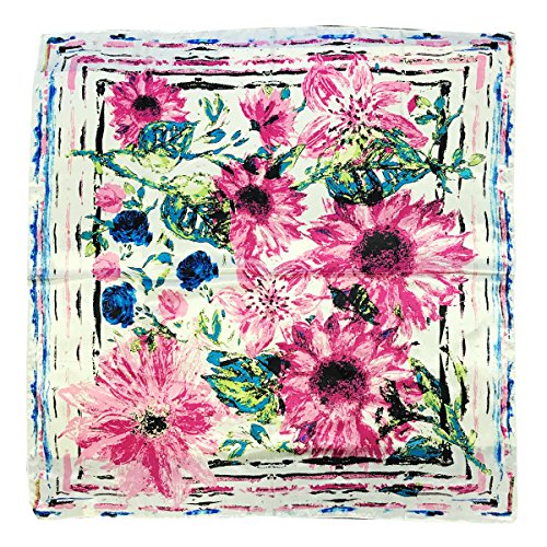 Wrapables® Silk Satin Floral 35 x 35 Inch Square Scarf
