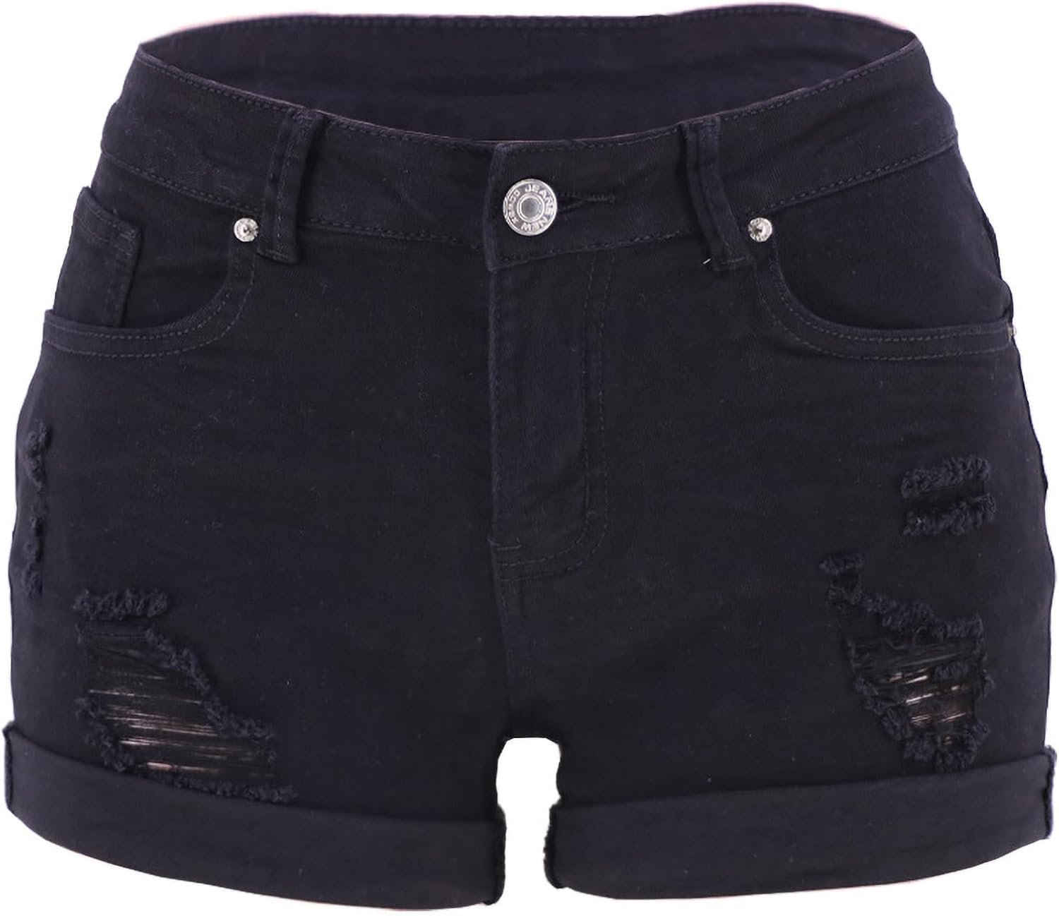 Women Ripped Jean Shorts Stretchy Distressed Denim Shorts with Pockets