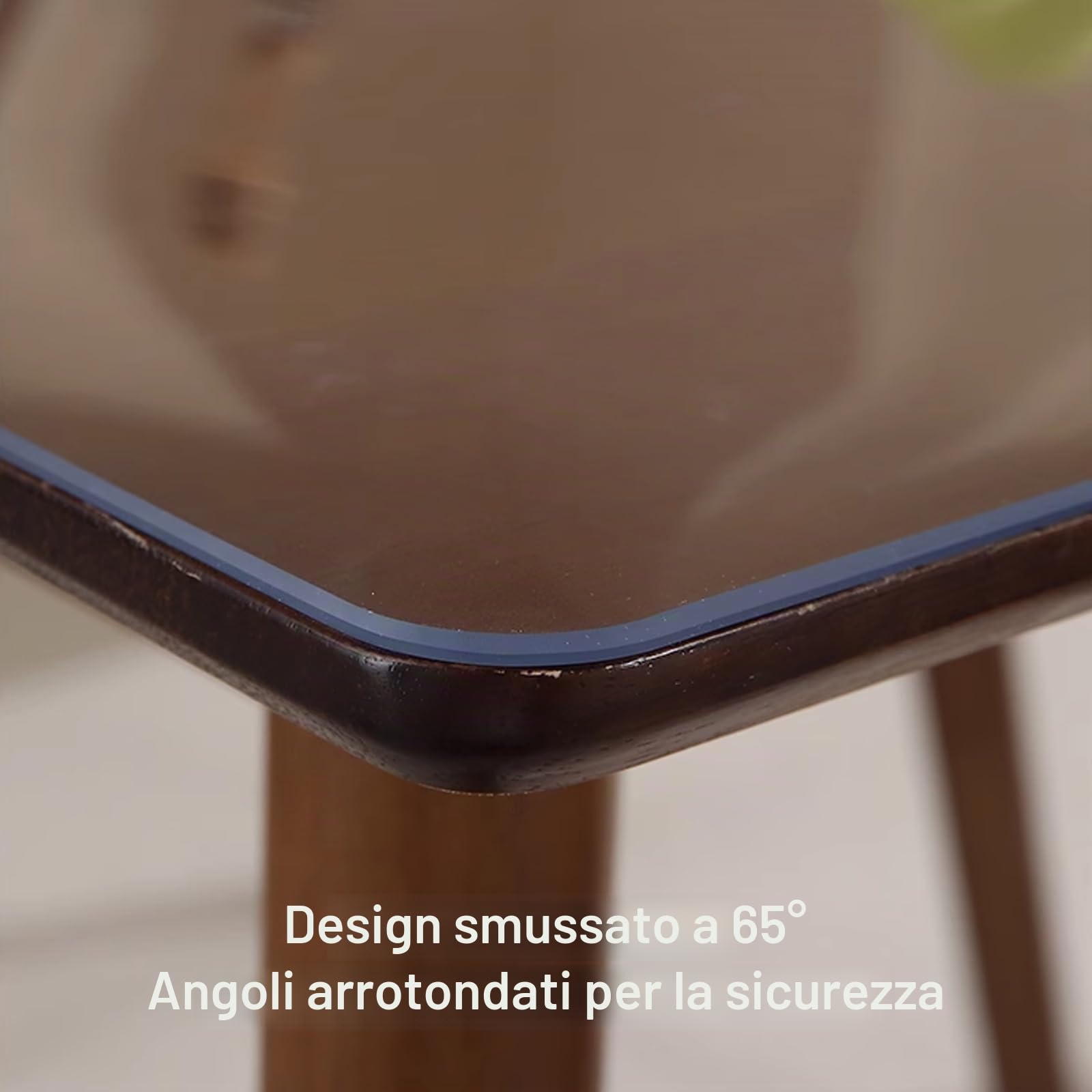 Tovaglia Trasparente in PVC 3mm - Rettangolare Protettiva con Smusso a 65°, Protezione Tavolo Resistente al Calore da Scrivania Impermeabile e Antiolio (75x120cm/30x47in)