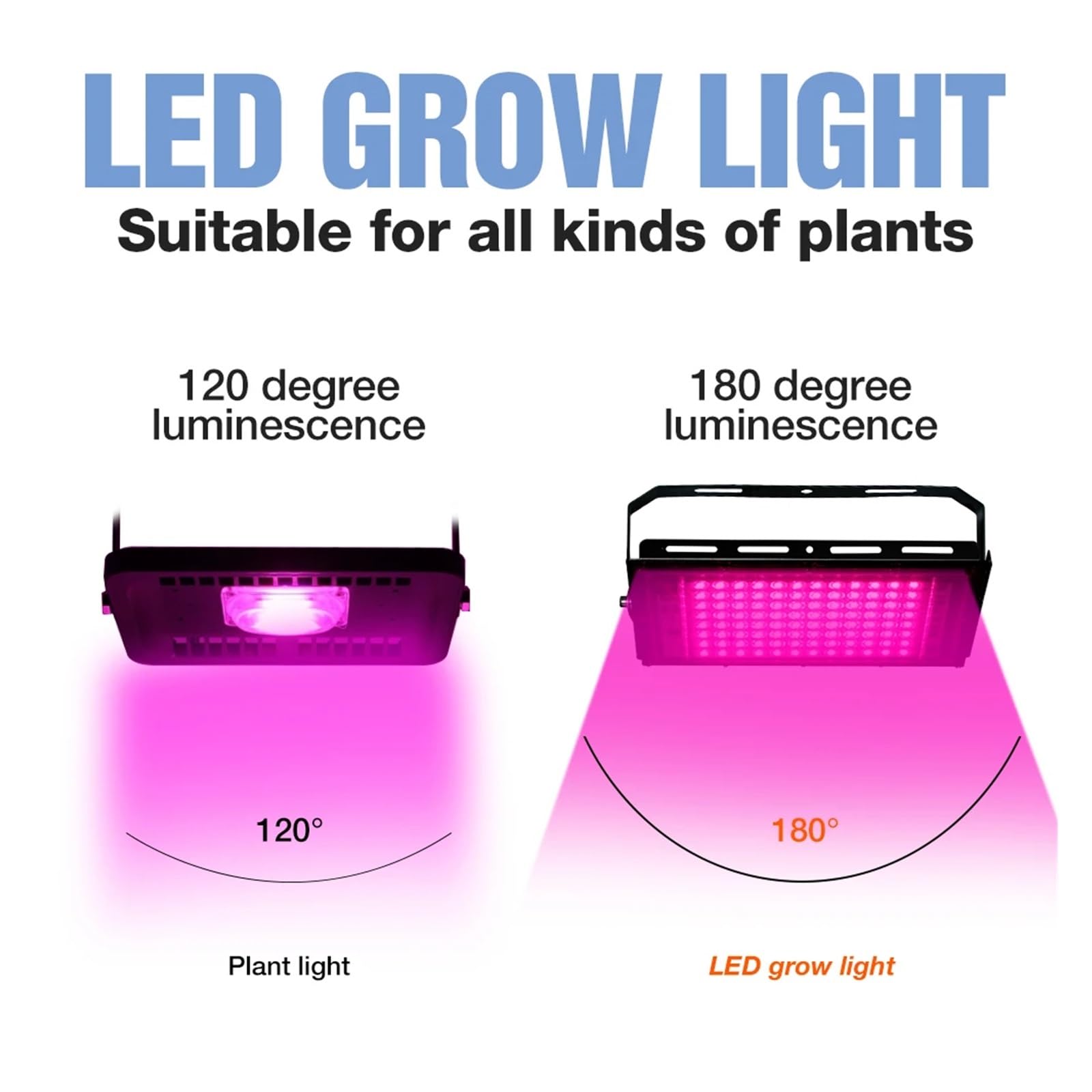 Lámpara de cultivo, Luz Led for cultivo de plantas, lámpara hidropónica de espectro completo, fitoamplificadores LED, luz for invernadero, semillas, iluminación for cultivo de flores, 50W, 100W(100W)