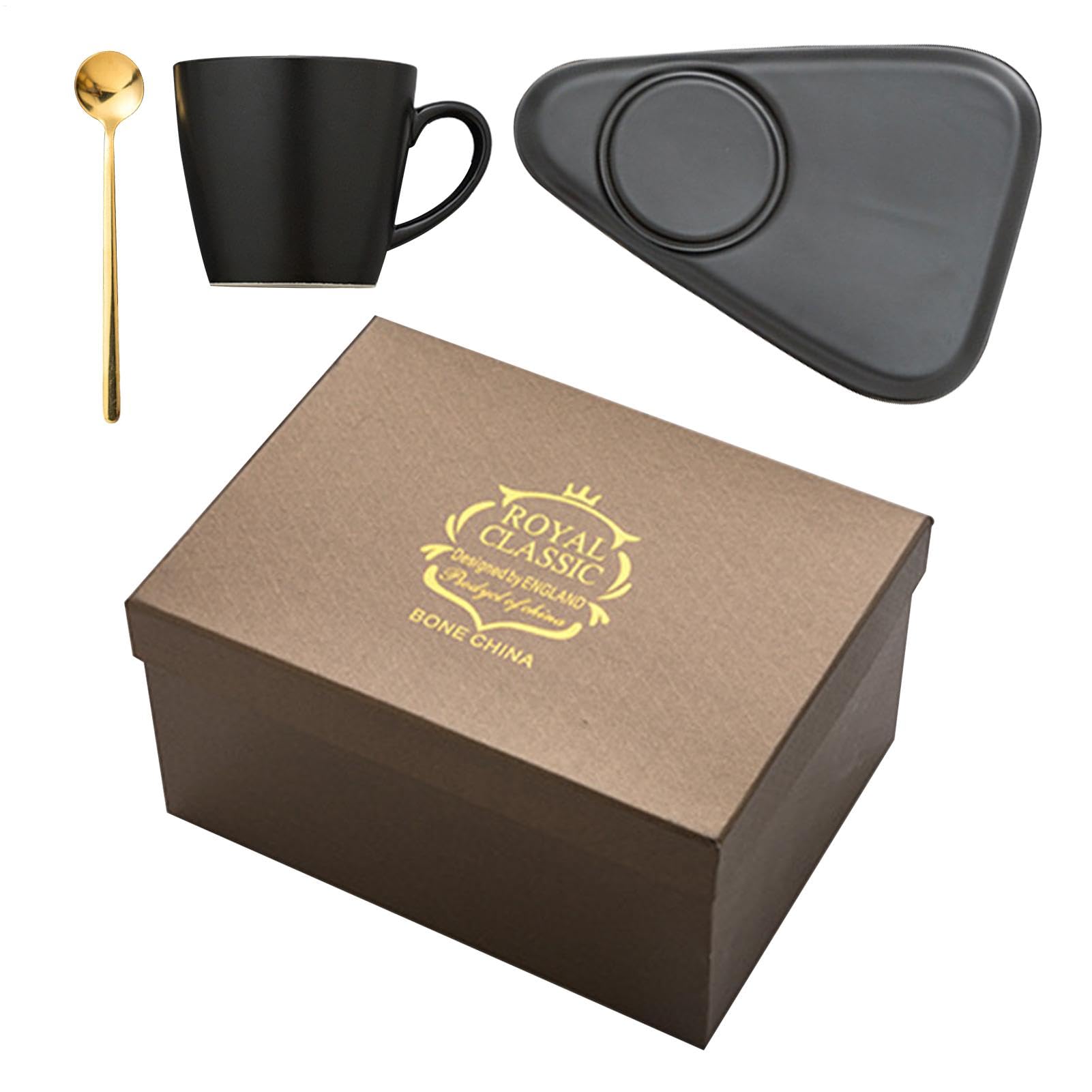 Mugs à expresso en céramique durable avec soucoupes au design élégant