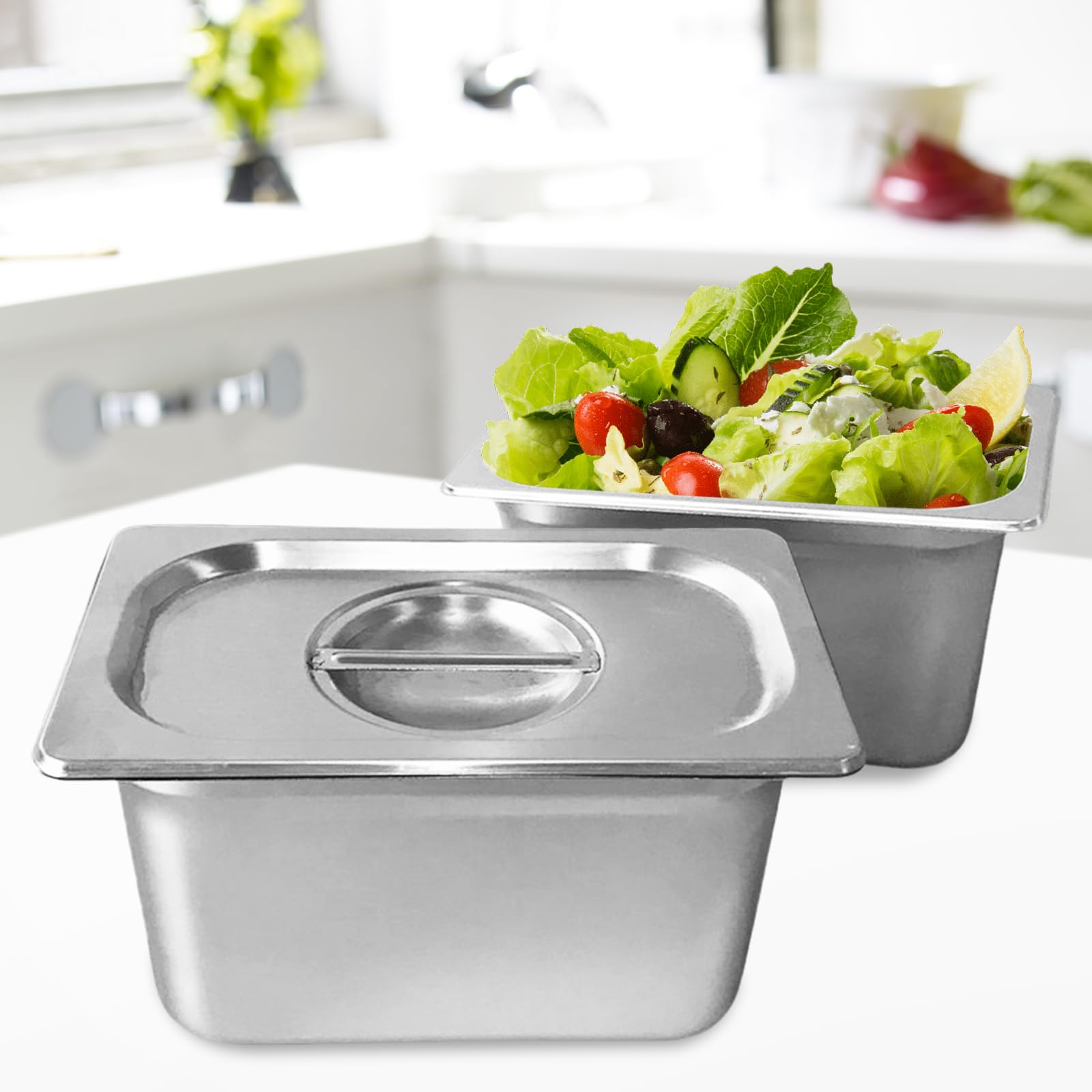 Teglie Da Forno In Acciaio,3 Pezzi 17.6 * 10.8cm Teglia Forno Rettangolare Con Coperchio,Teglia In Acciaio Inossidabile,Teglia Da Forno In Acciaio Inox Per Piatti,Cotoletta,Pesce,Torte,Cibo
