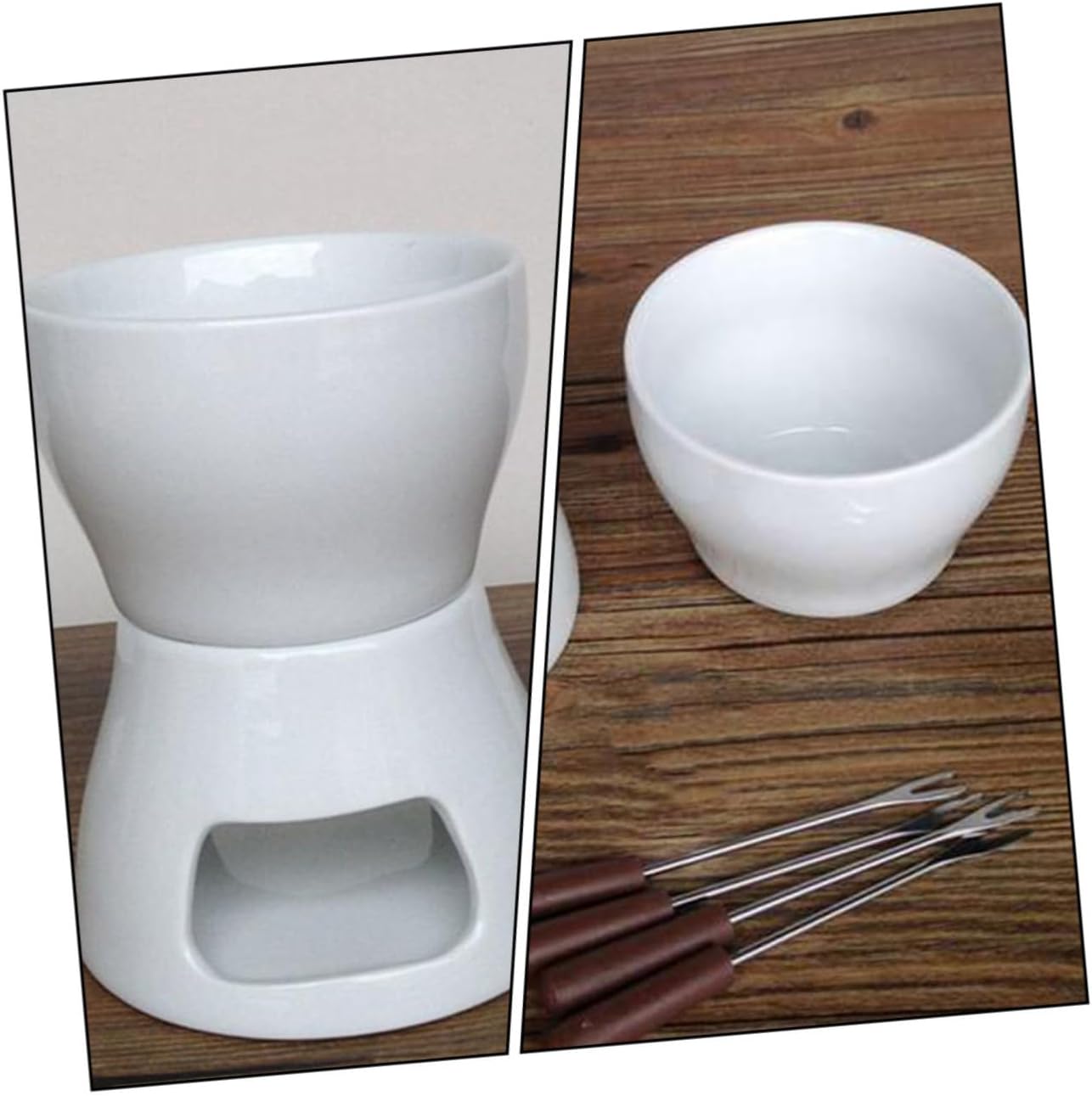 LIFKOME Ceramic Chocolate Melting Pot Cheese Fondue Furnace Butter Heater Household Fondue Ice