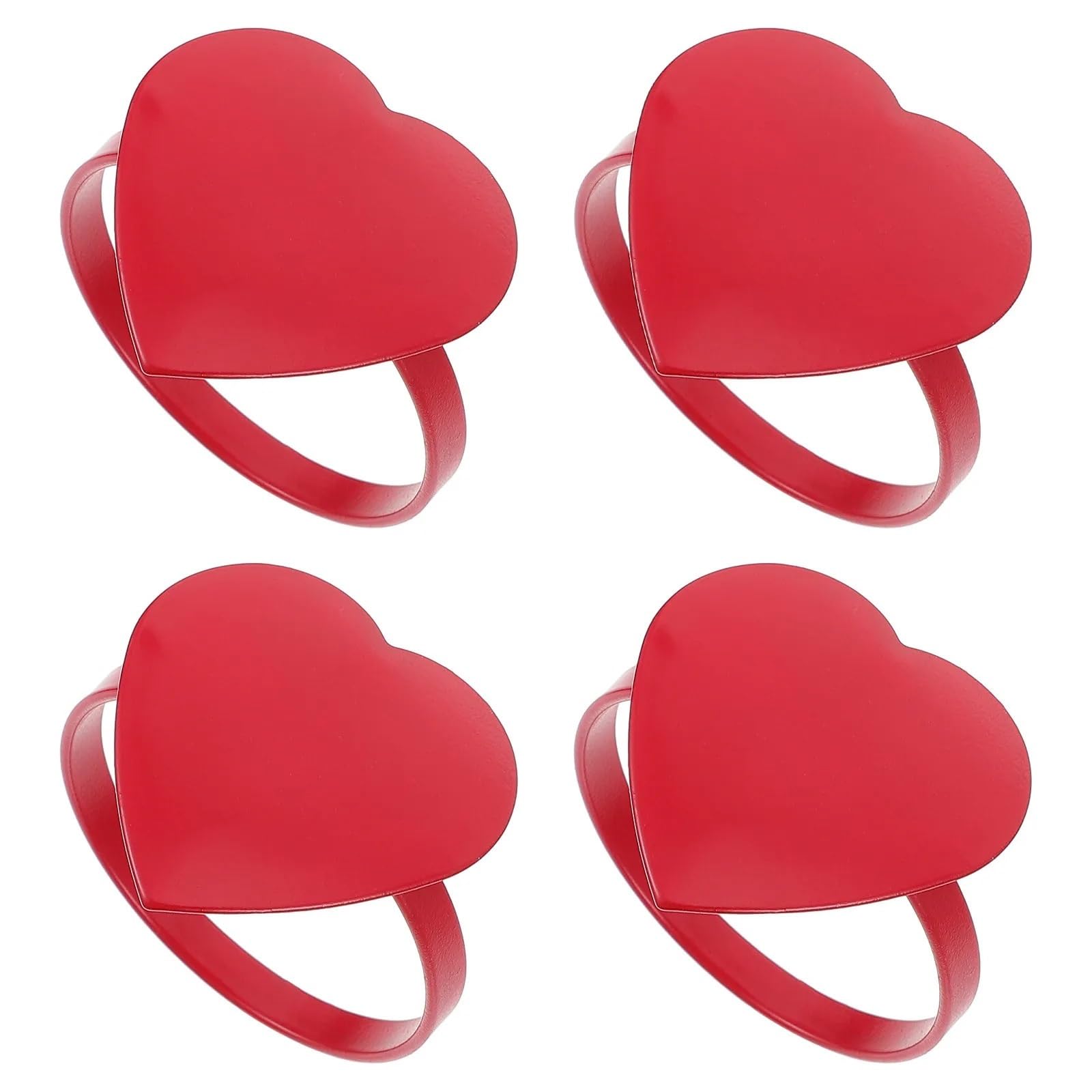 12pcs Heart Shape Napkin Rings for Dinner Party Home Restaurant Table Decoration Red