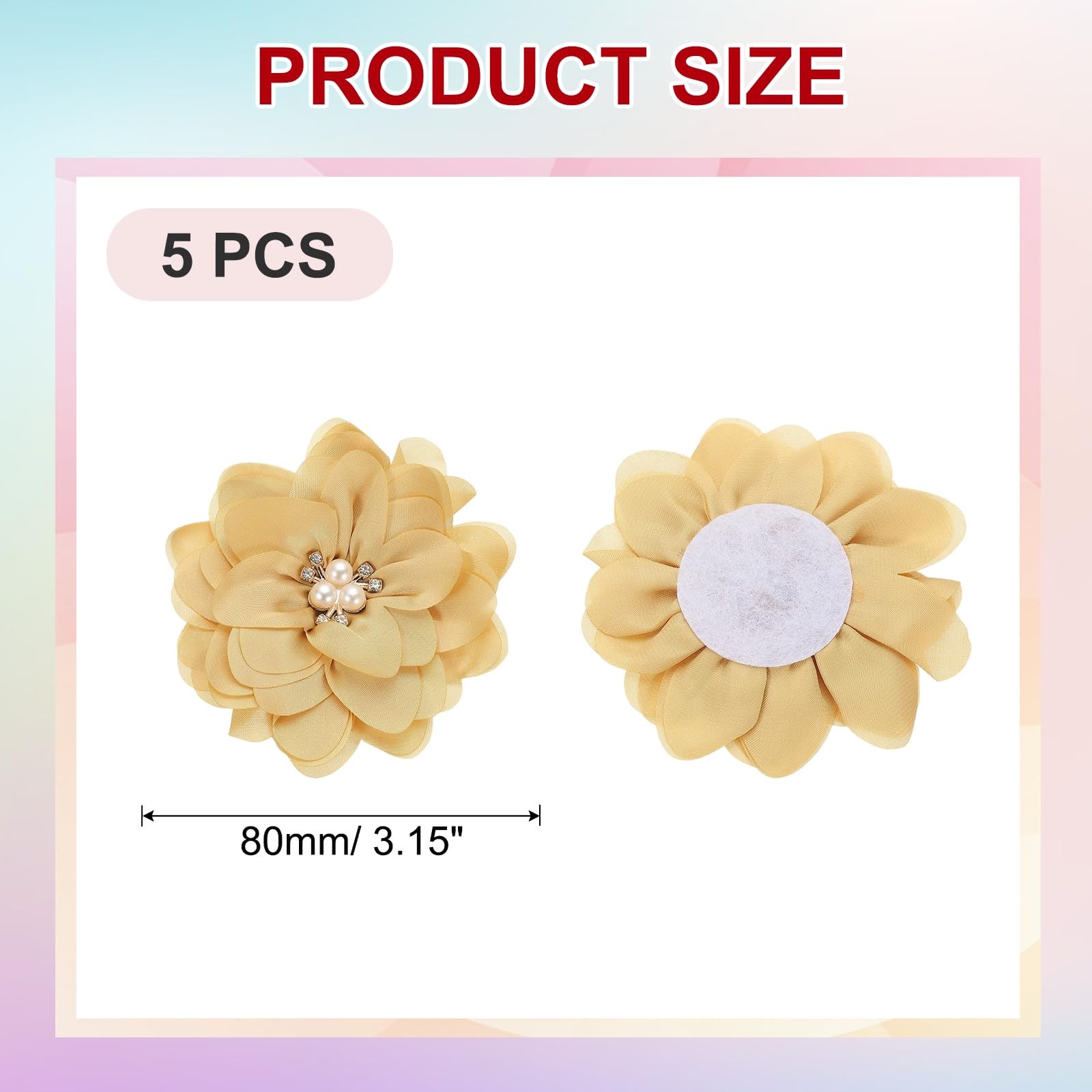 PATIKIL 3.15 Inch Chiffon Flowers - Image 2