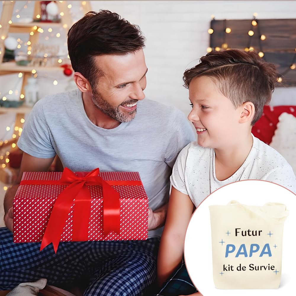 Tote Bag Kit de Survie Futur Papa Annonce Grossesse Idée Cadeau Fête des Pères