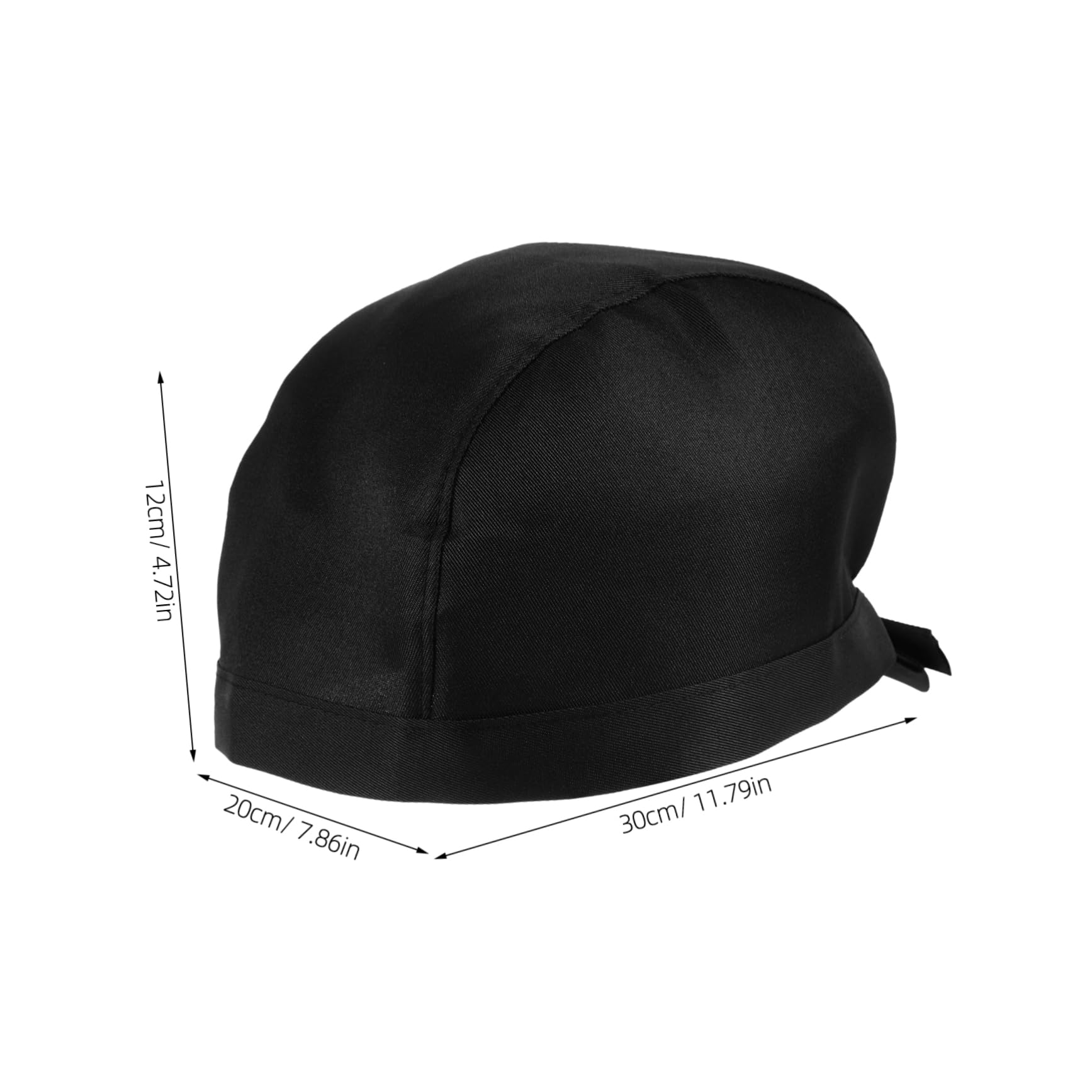 BESPORTBLE Fashionable Black Chef Hat for Men Women Comfortable Server Turban with Skull Ribbon Design Durable Canvas Material for Cooks and Bakers